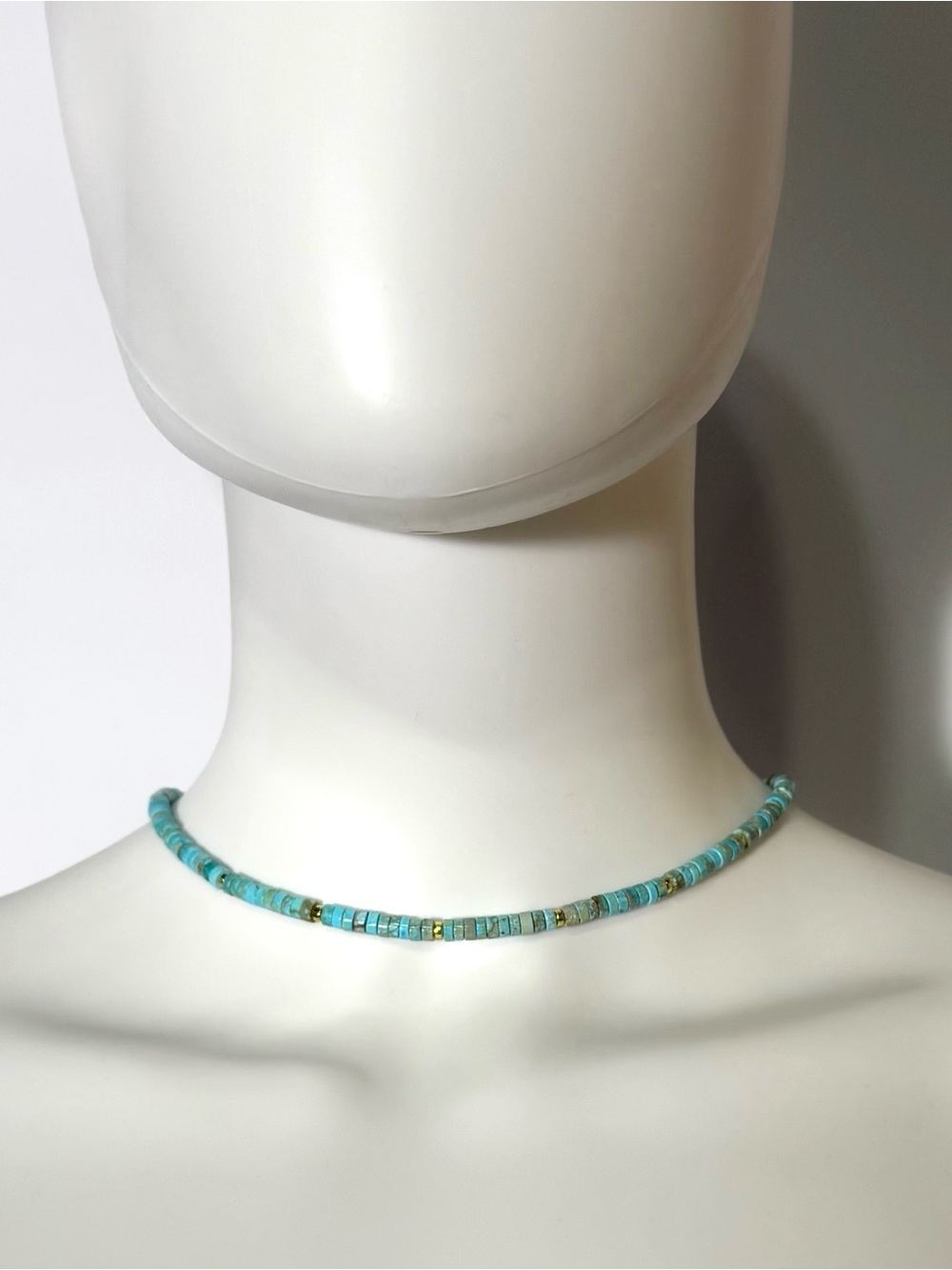 Chan Luu Turquoise Beaded Bracelet & Choker with Gold Accents Bundle